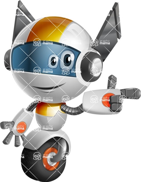 Cute robot cartoon character - 112 stock vector images - Cute robot cartoon character pointing with hand - stock vector graphic image